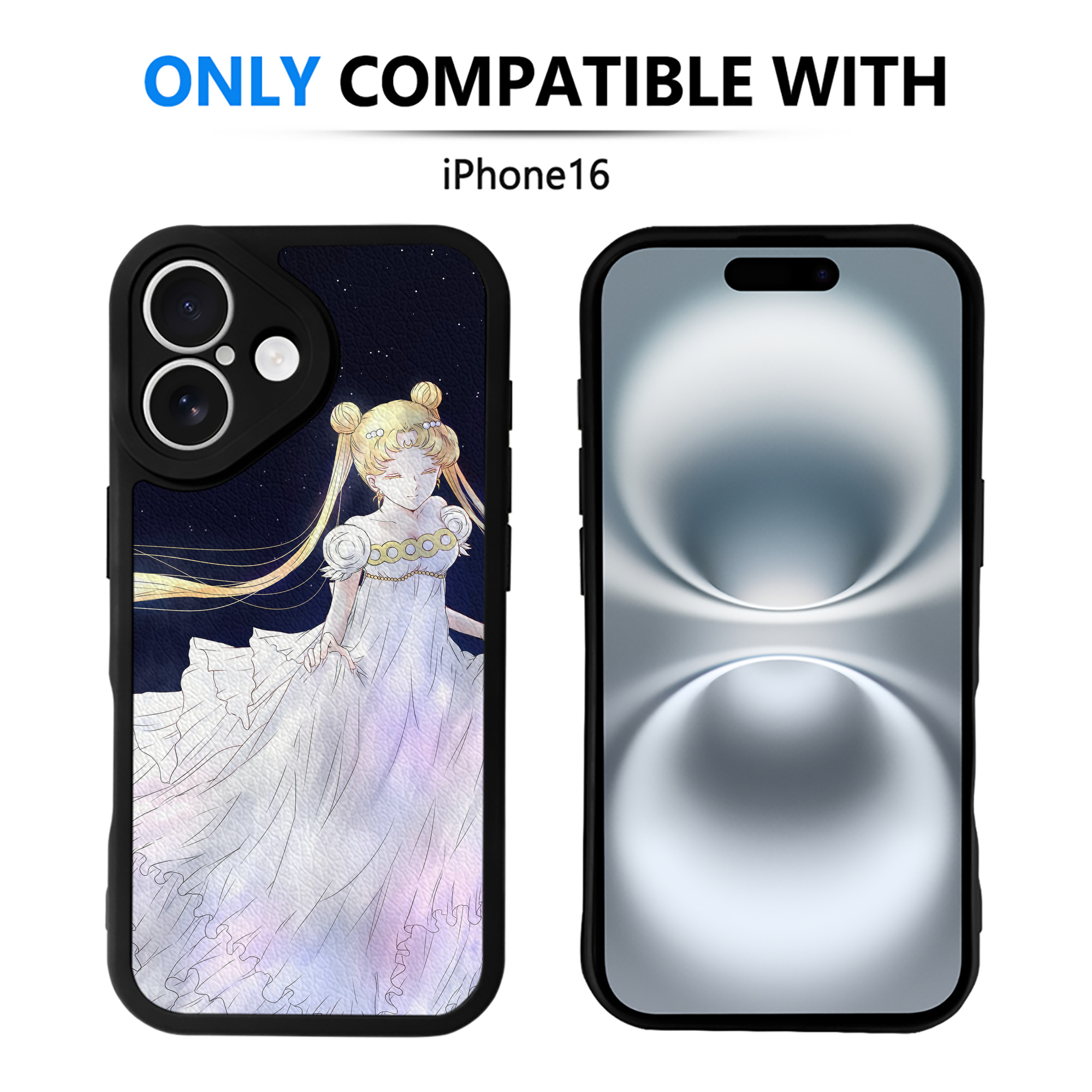（画像用） 美少女戦士セーラームーン Sailor Moon 【iPhone 16シリーズ対応】シリコンスマホケース（レザー調） 材質：シリコン